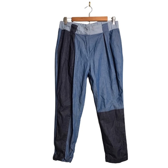 ASOS Pants - ASOS | Chambray Patchwork Joggers High Waist Joggers Jeans